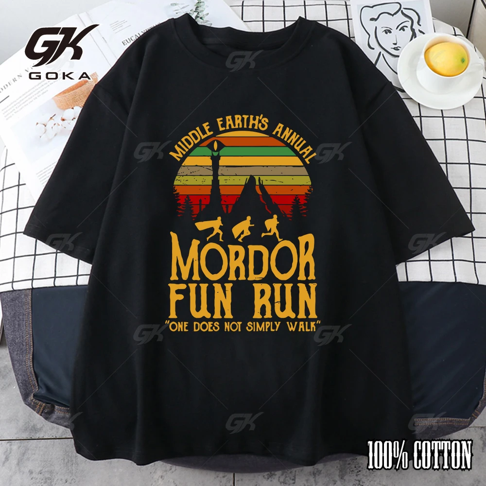 Футболки с графическим рисунком Middle Earth's Annual Mordor Fun Run летние повседневные топы