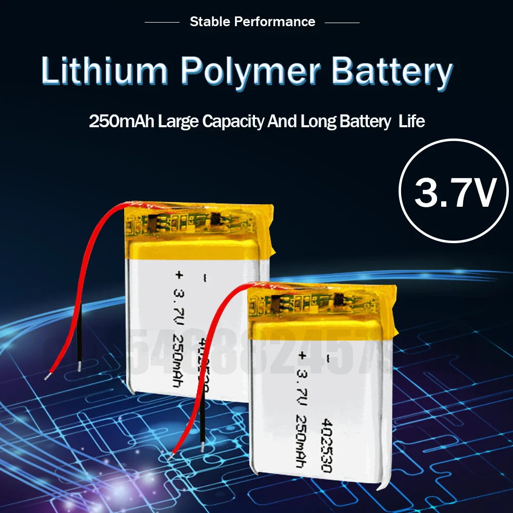 Литий-полимерный перезаряжаемый литий-ионный аккумулятор 3 7 в 250 мА/ч 402530 042530 для