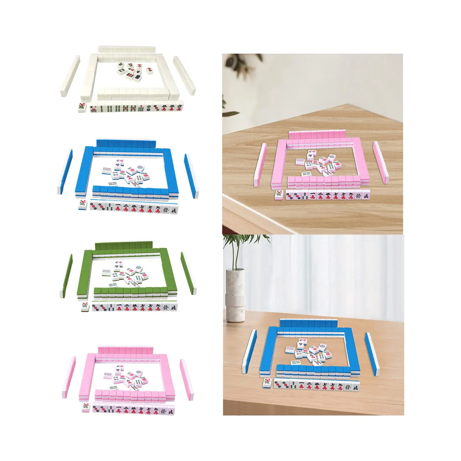 144 Плитка Мини-набор Маджонга Китайская Версия Портативная Игра Для Путешествий