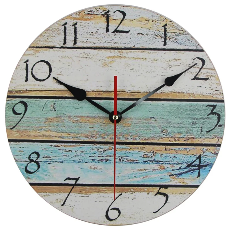 

Wall Clock,Vintage Round Rustic Coastal Nautical Clock Decorative For Home Kitchen Living Room Office Bathroom Bedroom