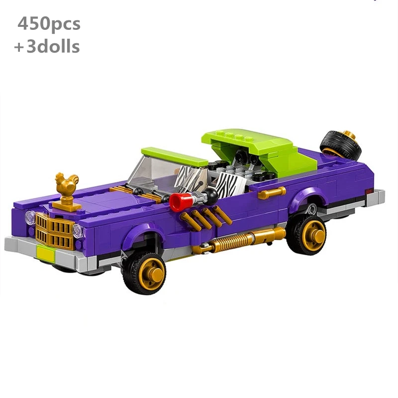 

NEW Jokers Notorious Lowrider Convertible Car Building Blocks Creator Retro Vintage Vehicle Classic Model Kit Bricks Kids Toys