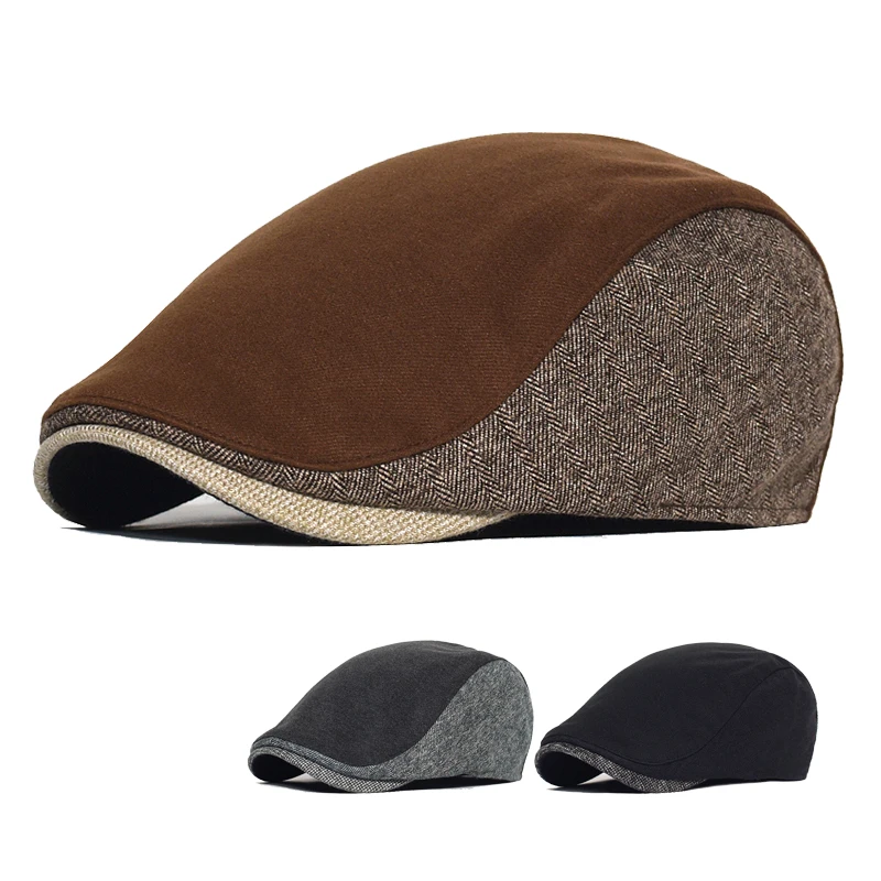 Винтажная кепка газетчика в елочку Мужская Зимняя Толстая Теплая Повседневная