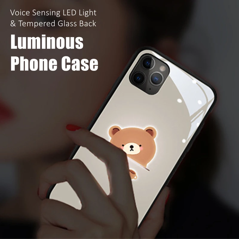 

Couples Hug Me LED Light Glowing Luminous Tempered Glass Phone Case for OnePlus 6 6T 7 7T 8 8T 9 9R 10 Ace Nord N10 N20 N200 Pro