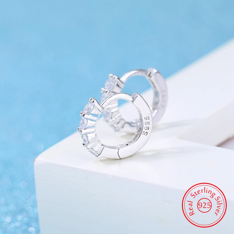 Твердые женские серьги-кольца из стерлингового серебра 925 новые ювелирные