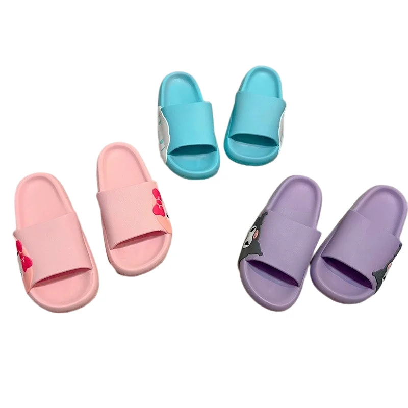 

Sanrio Cute Kuromi Melody Cinnamoroll Summer Sandals and Slippers Japanese Girl Heart Cartoon Anti-slip Home Slippers Cute