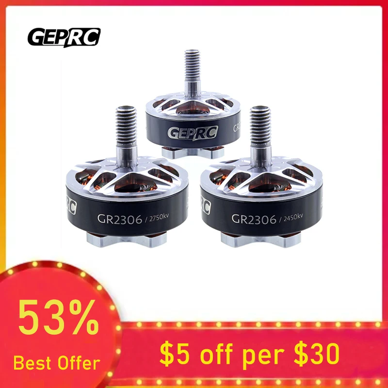 

GEPRC GEP-GR2306 электродвигатель Sem Escova 2306 1600kv/2450kv/2750kv