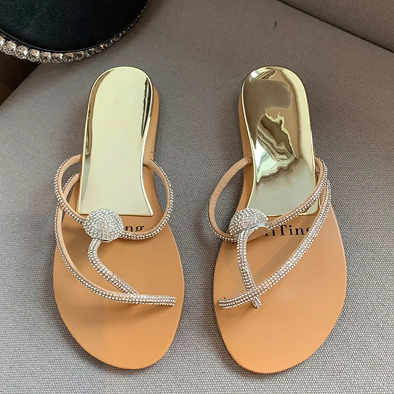 

Шлепанцы стразы женские, роскошные брендовые сланцы, дизайнерские сандалии-гладиаторы, модная обувь, 2022