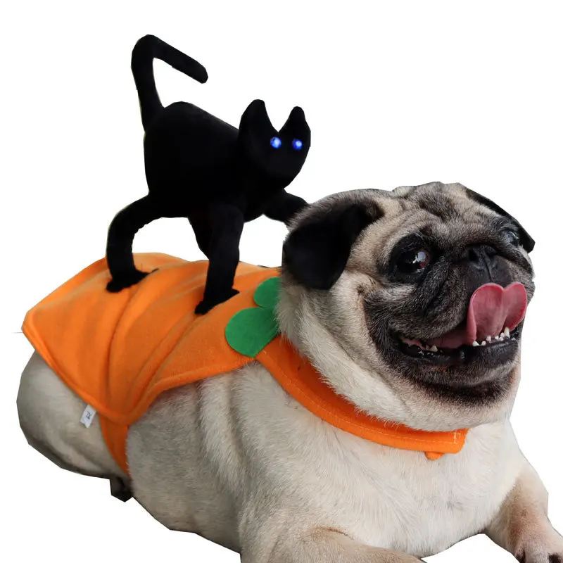 

Dog Clothes 2023 Pet Halloween Transformation Yorkie Pomeranian Poodle Bichon Schnauzer Funny Black Cat Transformation Costume