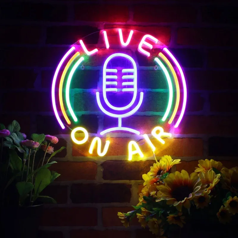 Live On Air Decoration Flex Silicone LED Neon Sign