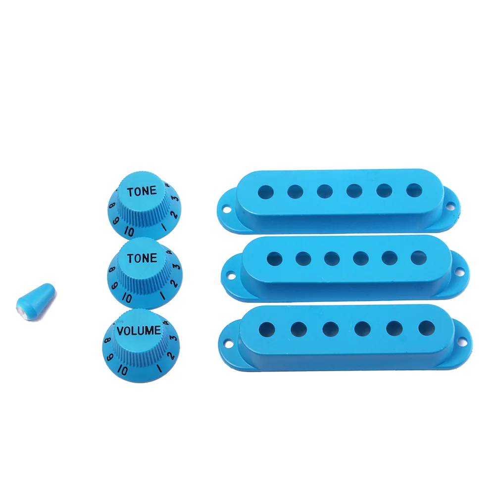 

Guitar Pickup Cover Single Coil Switch Tip Knobs Blue Volume Knobs Switch Tip for Replacement Accessory Kits