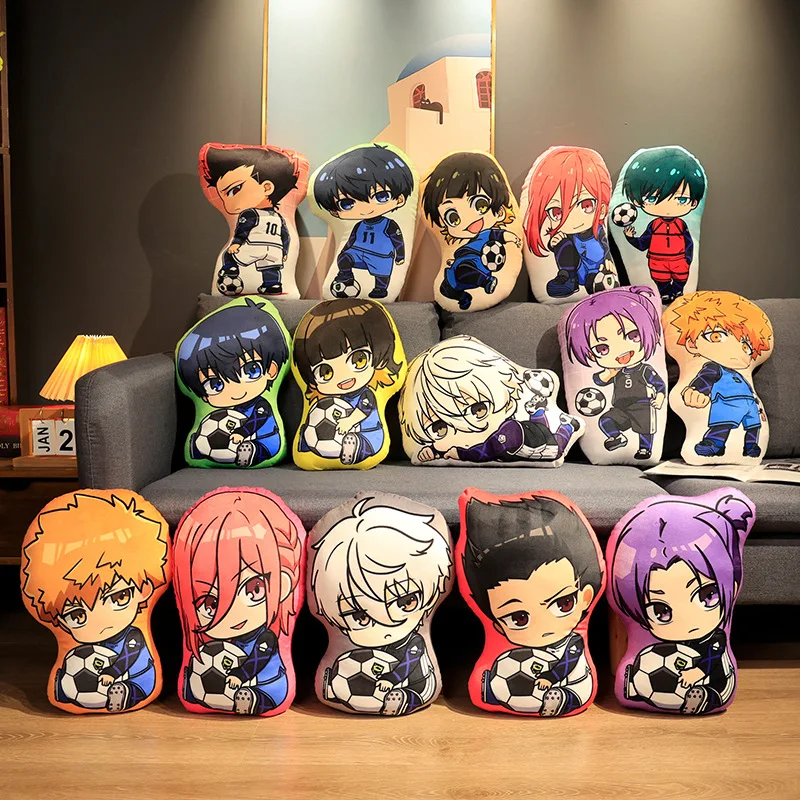 

45cm BLUE LOCK Plush Toy Double-sided Printed Pillow Isagi Yoichi Chigiri Hyoma ITOSHIRIN Stuffed Anime Cushion Birthday Gift