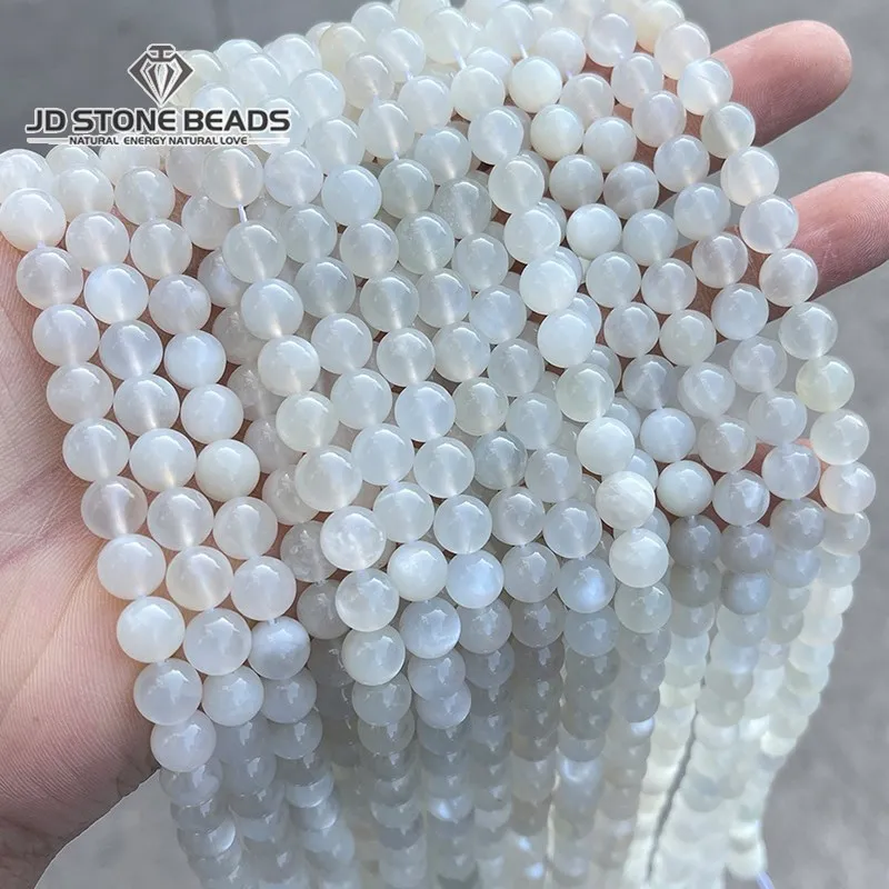 

5A Quality Natural White Moonstone Beads Round Loose Spacer Beads For Jewelry Making Charm Bracelet Necklace Accessory Findings