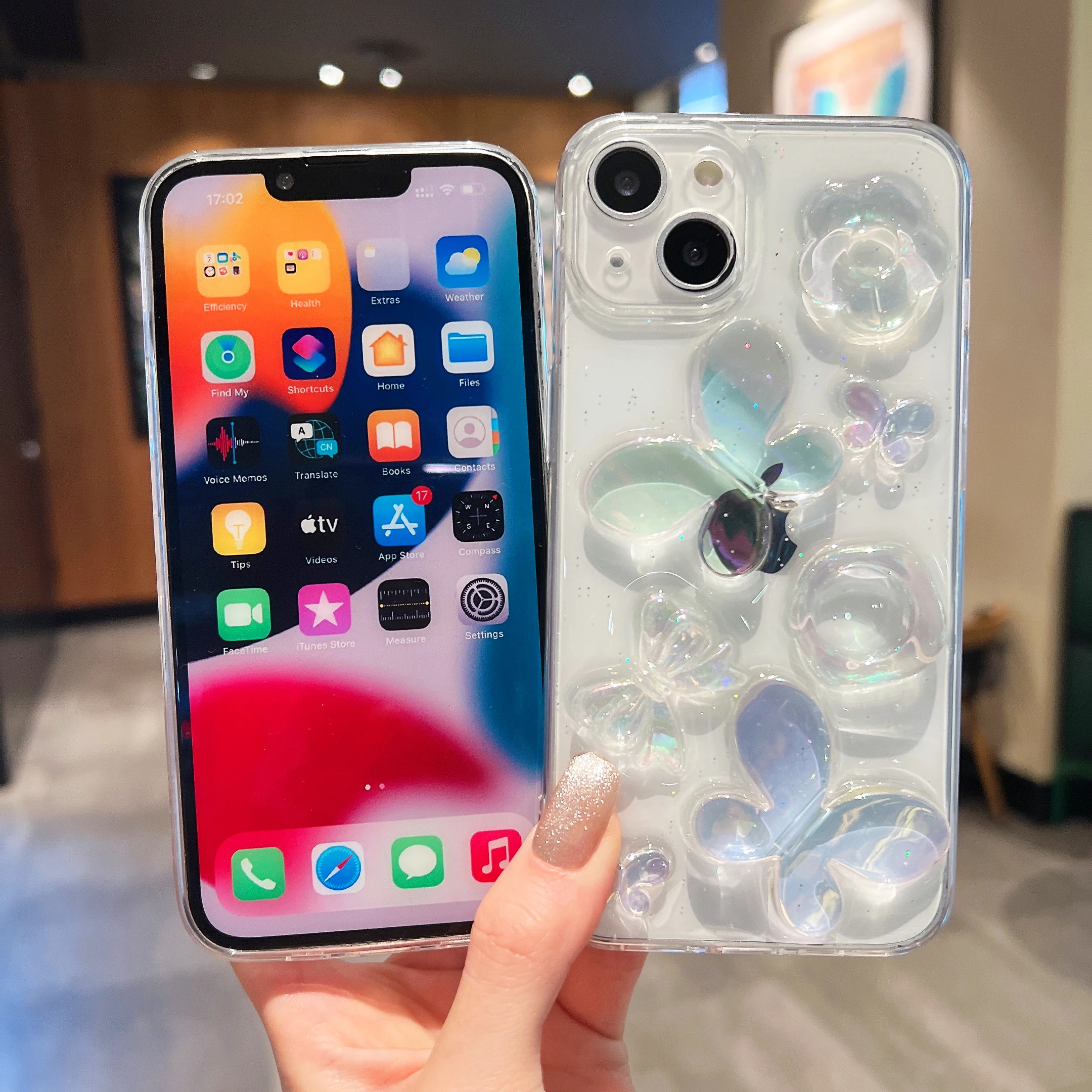 Чехол Dreamy Crystal Laser Butterfly TPU для iPhone 13 Pro Max задняя крышка телефона 12 11 X XS XR 8 7 Plus SE 2020 Capa