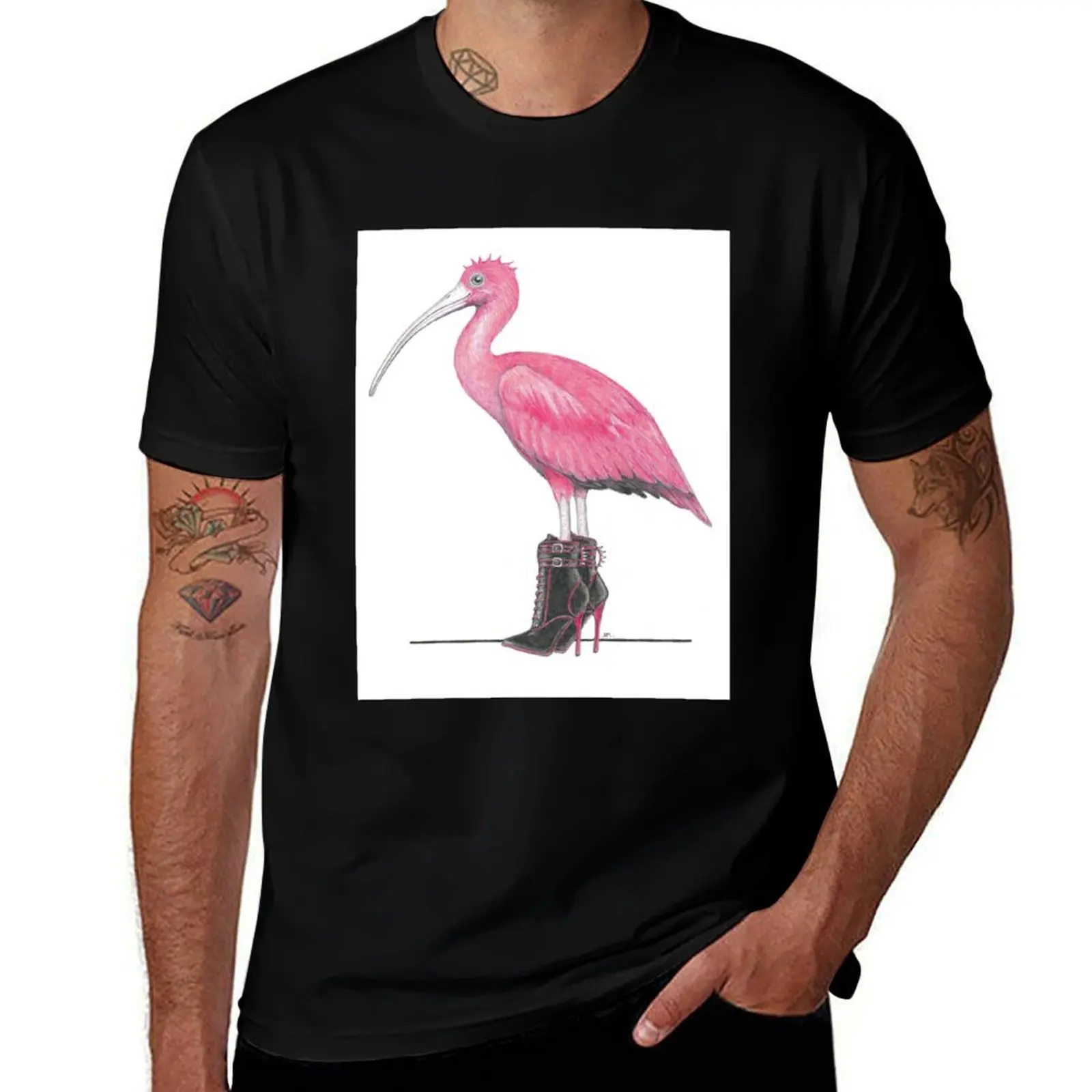 Фото Футболка Scarlet Ibis in Dangerous Shoes, повседневная модная уличная футболка №1