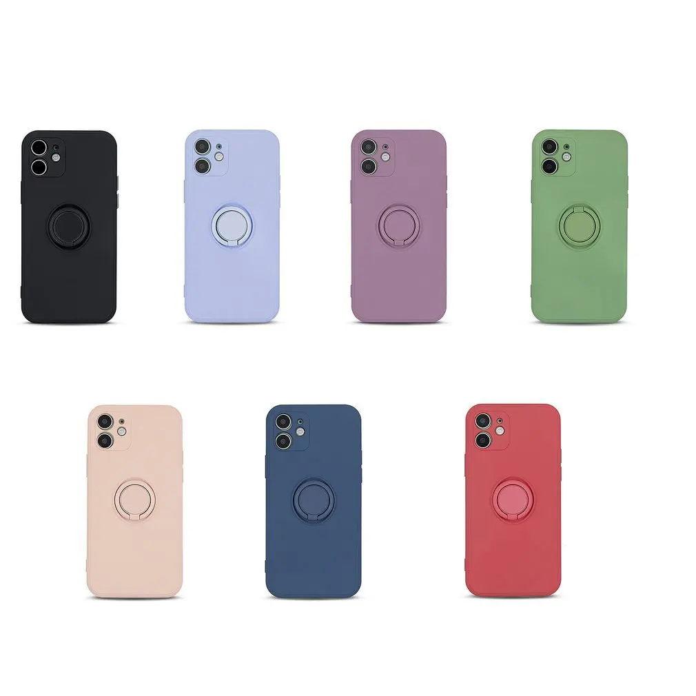 

Luxury Slicone Case For iPhone 12 11 Pro Max XS XR X S 7 8 6 6S Plus iPhone12 12Pro ProMax Magnetic Cover With Ring Holder Stand