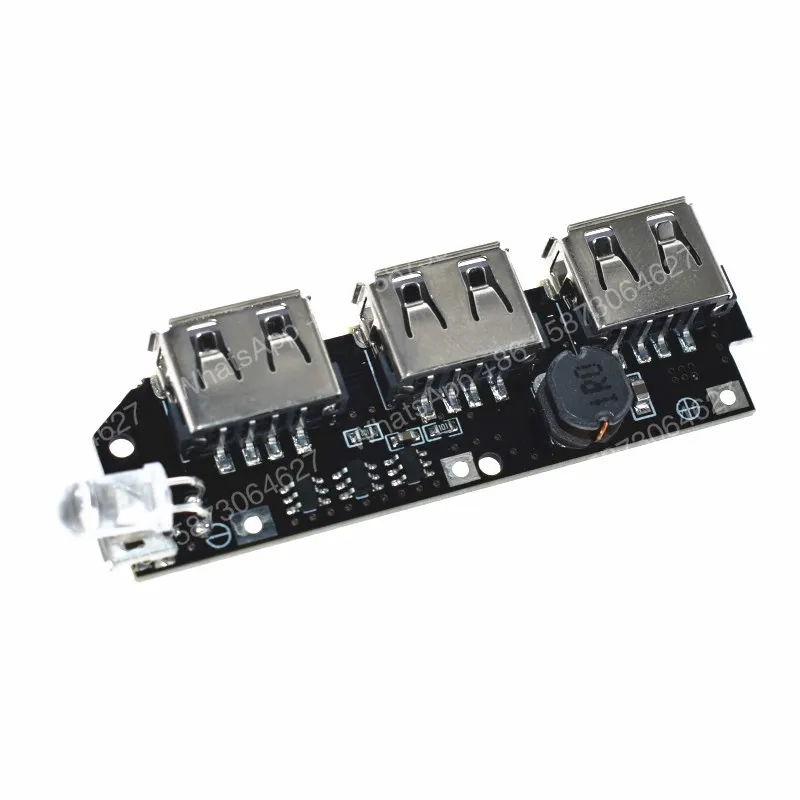 Плата управления зарядным устройством WAVGAT 5V 1A 1.5A 2.1A с 3 USB-портами, модуль повышения напряжения, корпус для Li-ion аккумуляторов 18650, DIY-набор для повербанка (art.: 3920d9a19b49d) - 3920d9a19b49d
