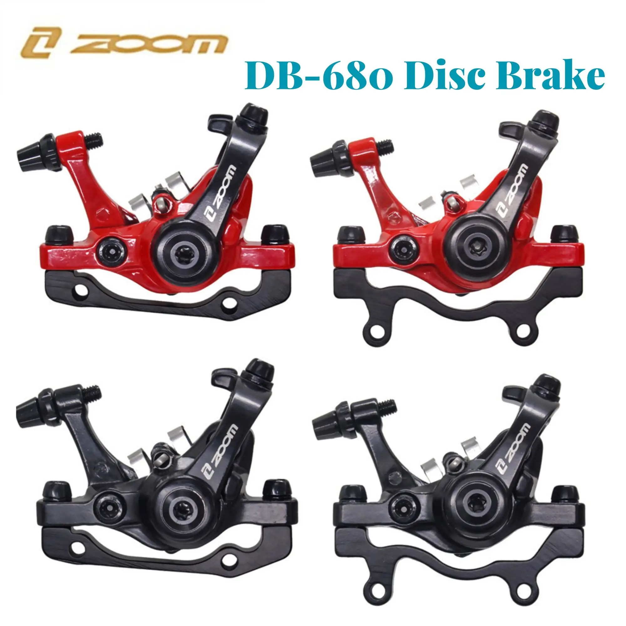 ZOOM DB-680 Disc Brake Aluminum Alloy MTB Mountain Road Bike Ajustable Front and Rear 1 Set Mechanical Caliper Bike Accessories