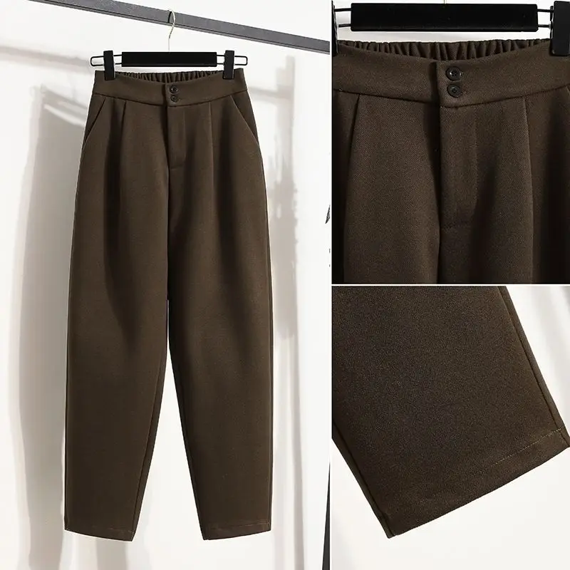 Женские повседневные свободные облегающие брюки с завышенной талией новинка