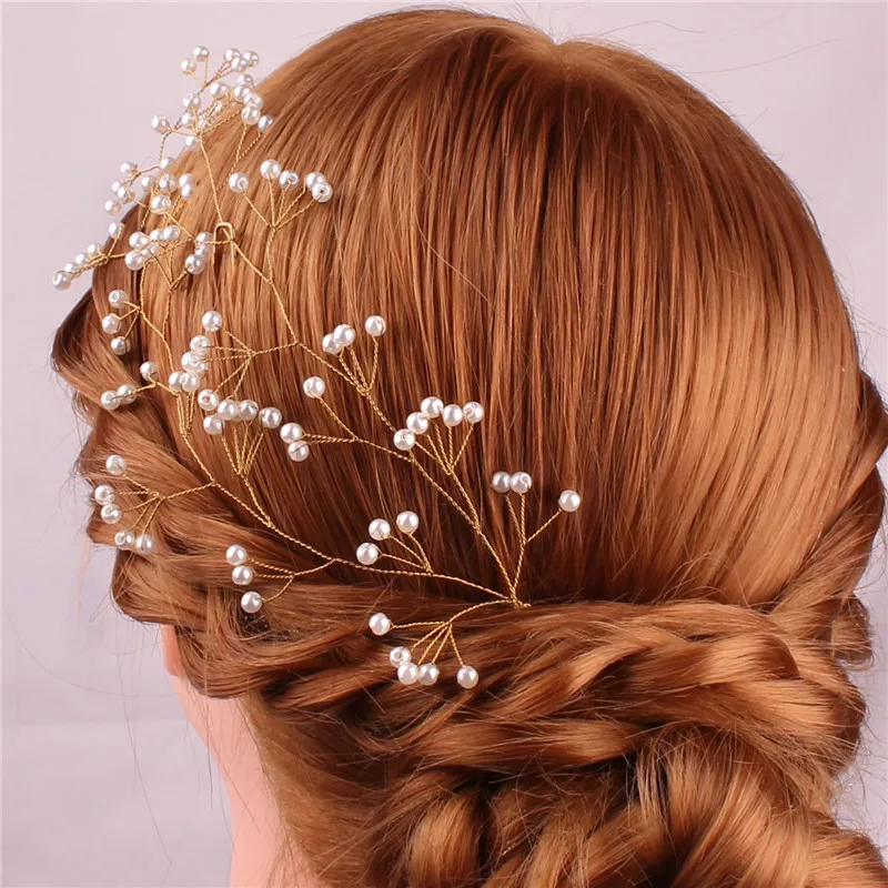 

Bridal wedding headdress handmade pearl headdress wedding accessories