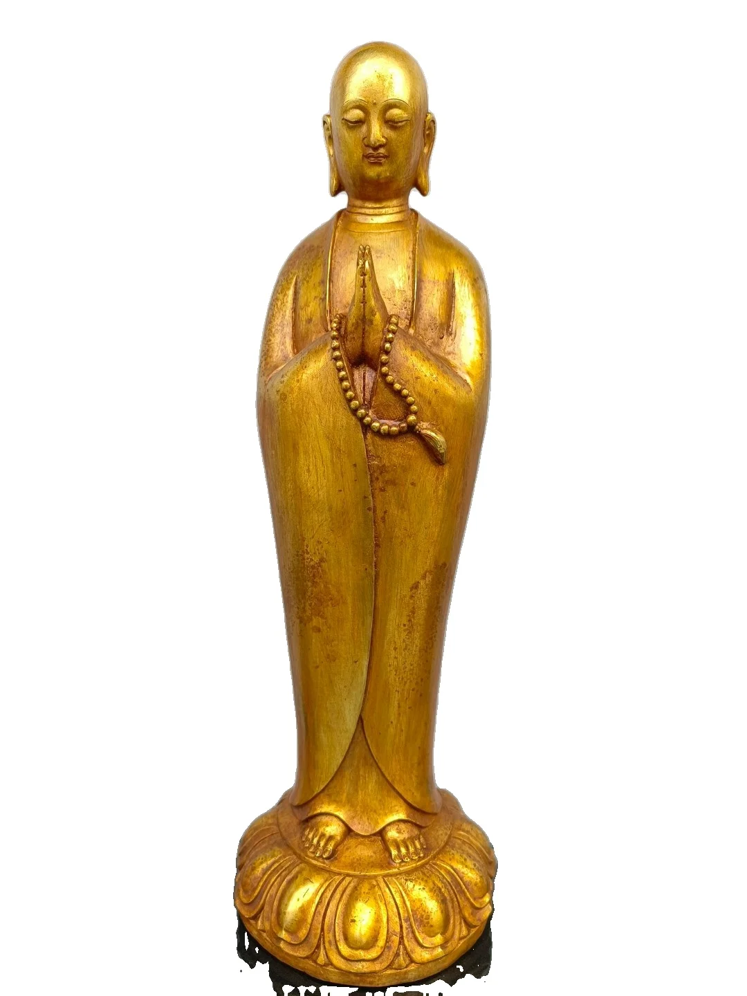 

LAOJUNLU Pure Bronze Gilt Buddha Statue Jizo Bodhisattva A Statue 48Cm High Chinese Traditional Style Antiques Fine Art Gifts