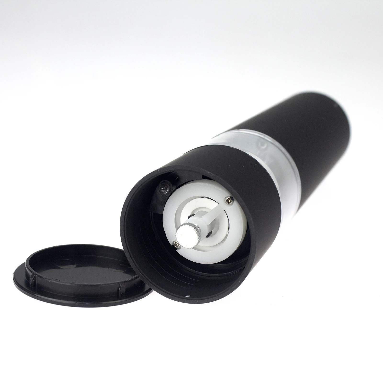 Новая Черная электрическая мельница для перца керамическая соли питание от