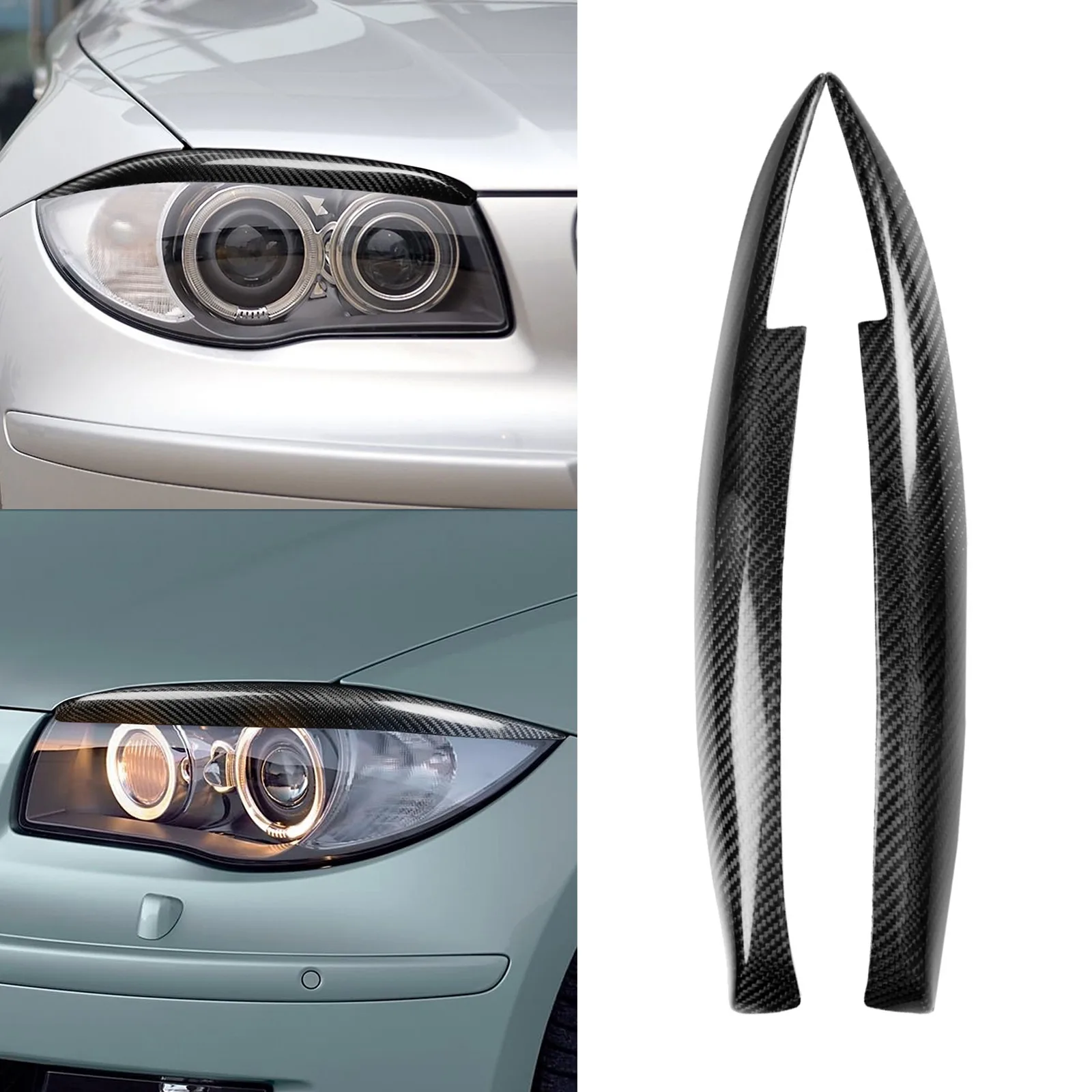 Фото Накладка на фару из настоящего углеродного волокна для BMW 1 серии E81 E82 2004-2011 №2