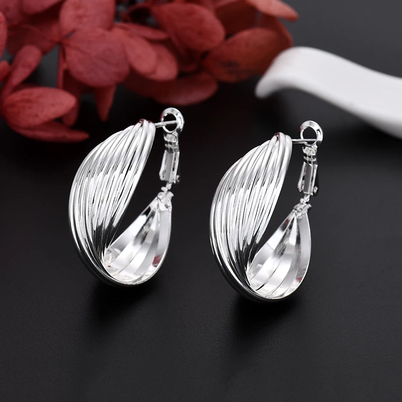 

Cute Fine 925 Sterling Silver Earrings stud for Women fashion Wedding Jewelry Christmas Gift TRENDY