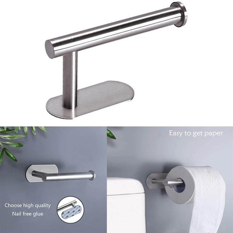 Holder Stainless Steel Wall Mount No Punching Tissue Towel R