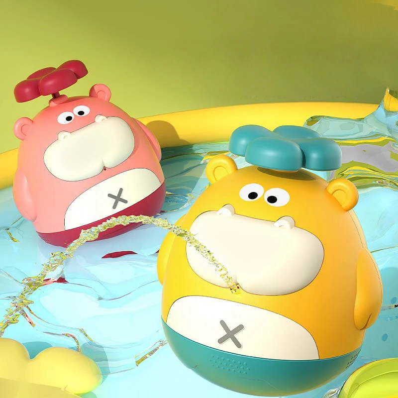 

Игрушки для ванны для детей, стакан в виде бегемота, Детские Игрушки для ванны, забавные мультяшные животные, спрей для бассейна, детской комнаты