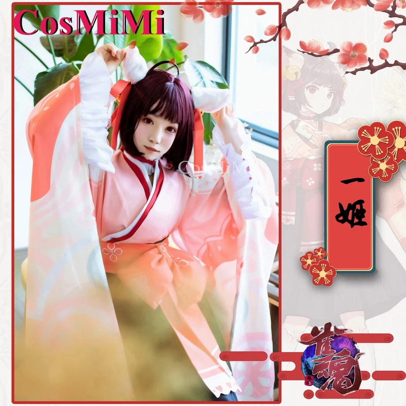 CosMiMi Ichihime Косплей Игра Majsoul/Mahjong Soul Костюм Прекрасное изящное милое кимоно