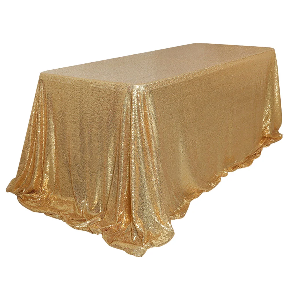 

Table Tablecloth Skirt Glitter Sequin Christmas Cover Party Fiesta Para Dorado Mantel Golden Rectangular Cloths Clothes Sequence