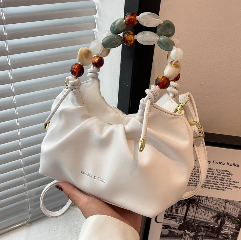 

2022New Women's All-match Pleated Messenger Bag Fashion Trend Texture Handbag High-quality Net Red Shoulder Bag Bucket Bag Women