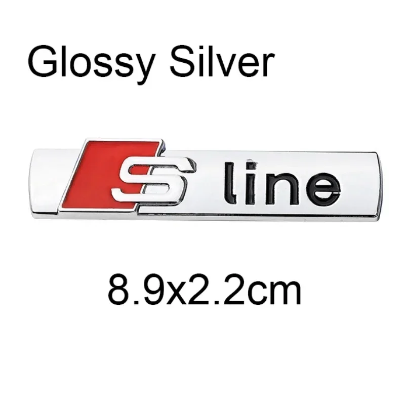 Metal Car Side Badge Fender Emblem Body Sticker For Audi Sline A3 A4 A6 A5 A7 Q2 Q8 Q7 Q3 Q5 B9 B3 B6 B8 P8 S3 S4 S8 S5 S2 S6 S7