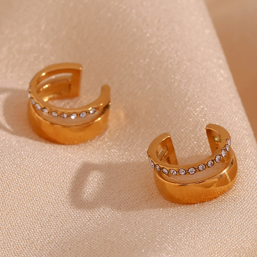 Женские Двухслойные Серьги-клипсы В Форме C