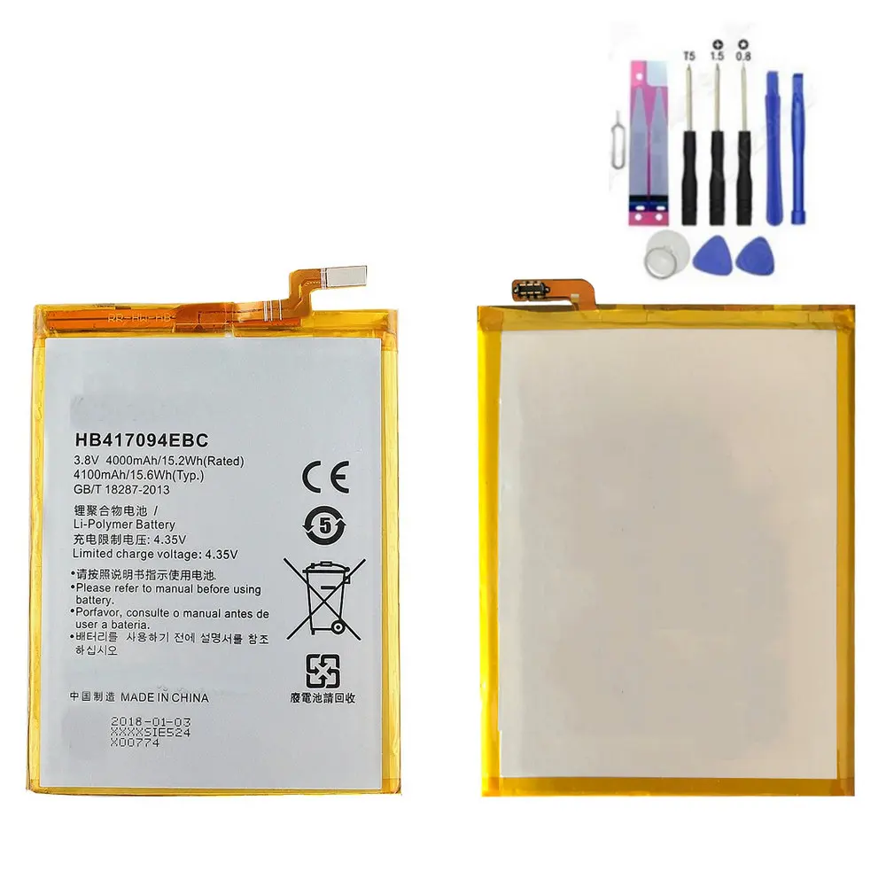 

High quality Replacement Battery 4000Mah HB417094EBC For Huawei MATE 7 MT7-TL10 MT7-CL00 Mobile phone batteries+tools