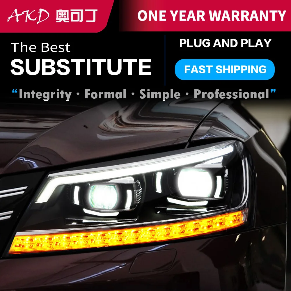 

2 PCS Car Lights Parts For Passat B7 US 2011-2015 Head lamps LED or Xenon Headlight LED Dual Projector FACELIFT