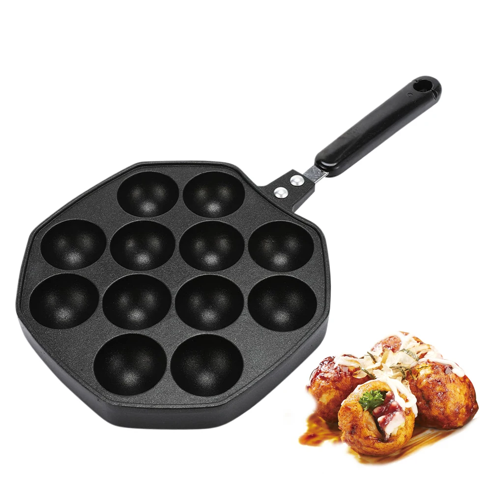 

Cooker 12 Molds Aluminum Alloy Takoyaki Pan Takoyaki Maker Octopus Small Balls Baking Pan Home Cooking Tools
