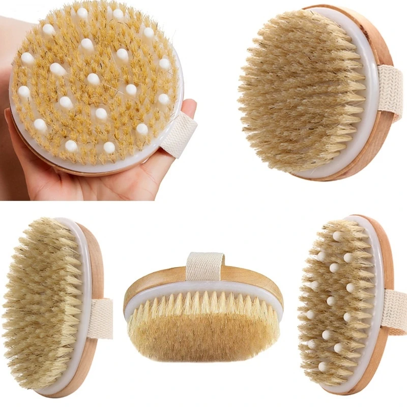 

Brush Dry Brush Brush Bristle Body Bathing Bath Exfoliating Natural Shower Massage Skin For Soft Woman Brush Wooden Wet Man