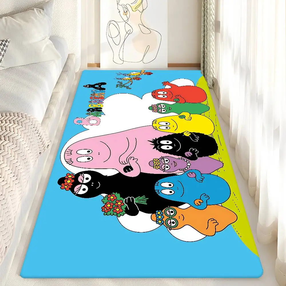 Фото Милый мультяшный коврик Les Barbapapa для прихожей, моющийся, нескользящий, для гостиной, под диван, для кухни, придверный коврик, напольный коврик №4