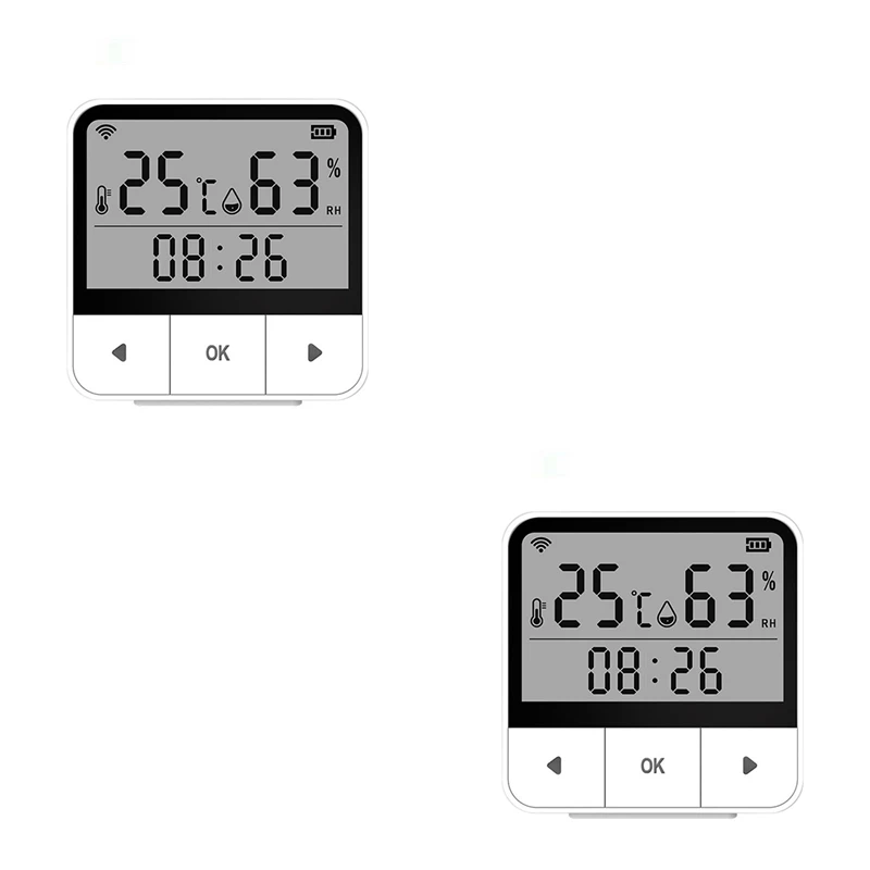 

2Pcs Tuya Smart Temperature And Humidity Sensor WIFI Indoor Hygrometer Thermometer Support Google Assistant Alexa