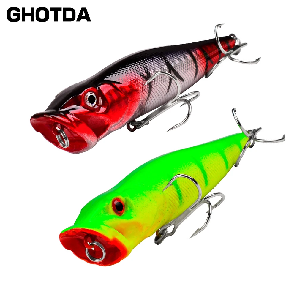 

5pcs Wobble Floating Poppers Lure 9cm 11.5g 3D Lifelike Eyes Bait with Small Steel Ball for Freshwater Saltwater Fishing