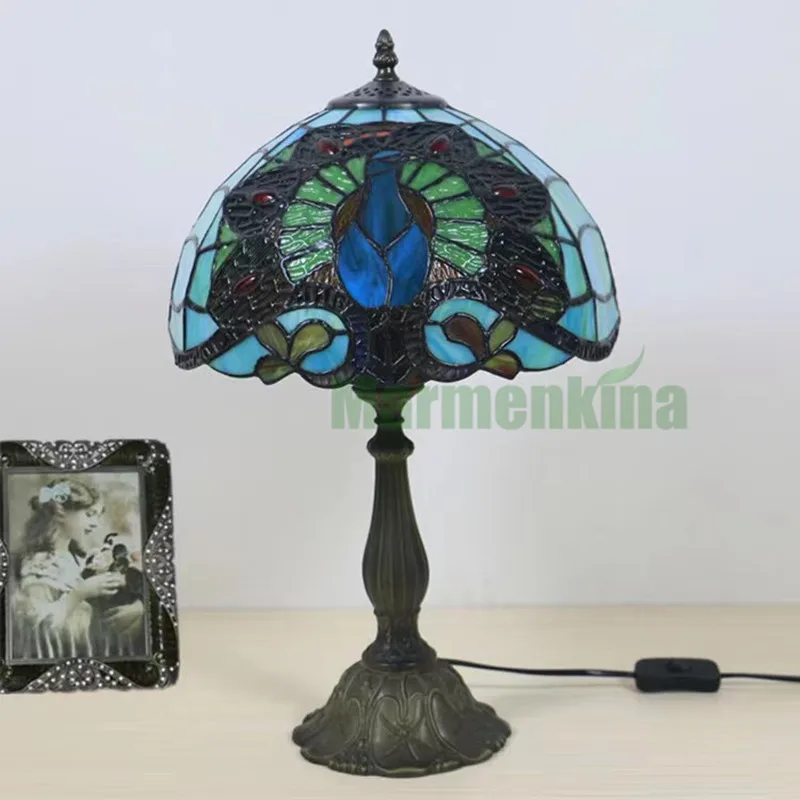 Новый Европейский ретро зеленый павлин гостиница Гостиная Спальня прикроватный