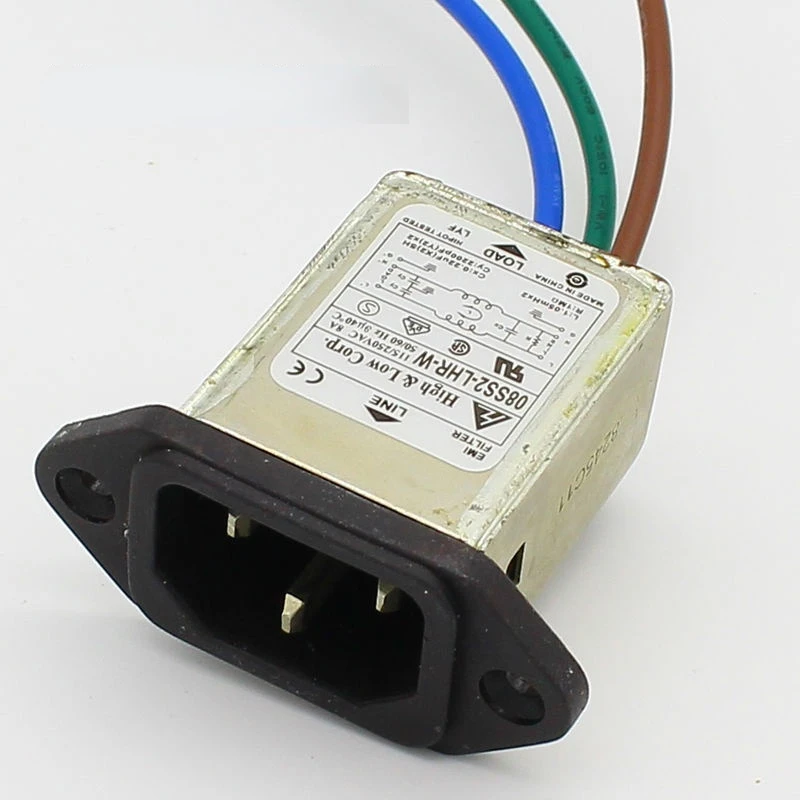 Монтаж панели 3-контактный разъем переменного тока 8A фильтр EMI 115/250VAC 50/60Hz High & Low