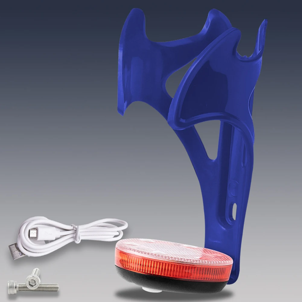 

Bicycle Water Bottle Cage With Warning Light Screw Data Cable Bike Kettle Holder Rack Mount Colorful Lamp Cycling Accessories