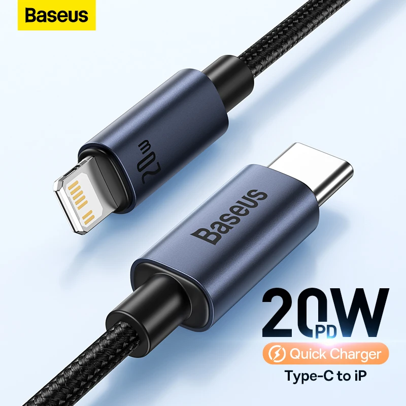 

Baseus PD 20W USB C Cable For iPhone 13 12 11 pro max iPhone Cable Fast Charging For iPhone X XR 8 USB Type C to lightning Cable
