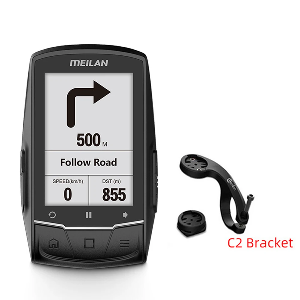 

MEILAN M1 GPS Navigation Bike Computer Bluetooth BLE4.0/ANT+ Connect For Cadence 2.6Inch Screen Bicycle Computer With Bracket