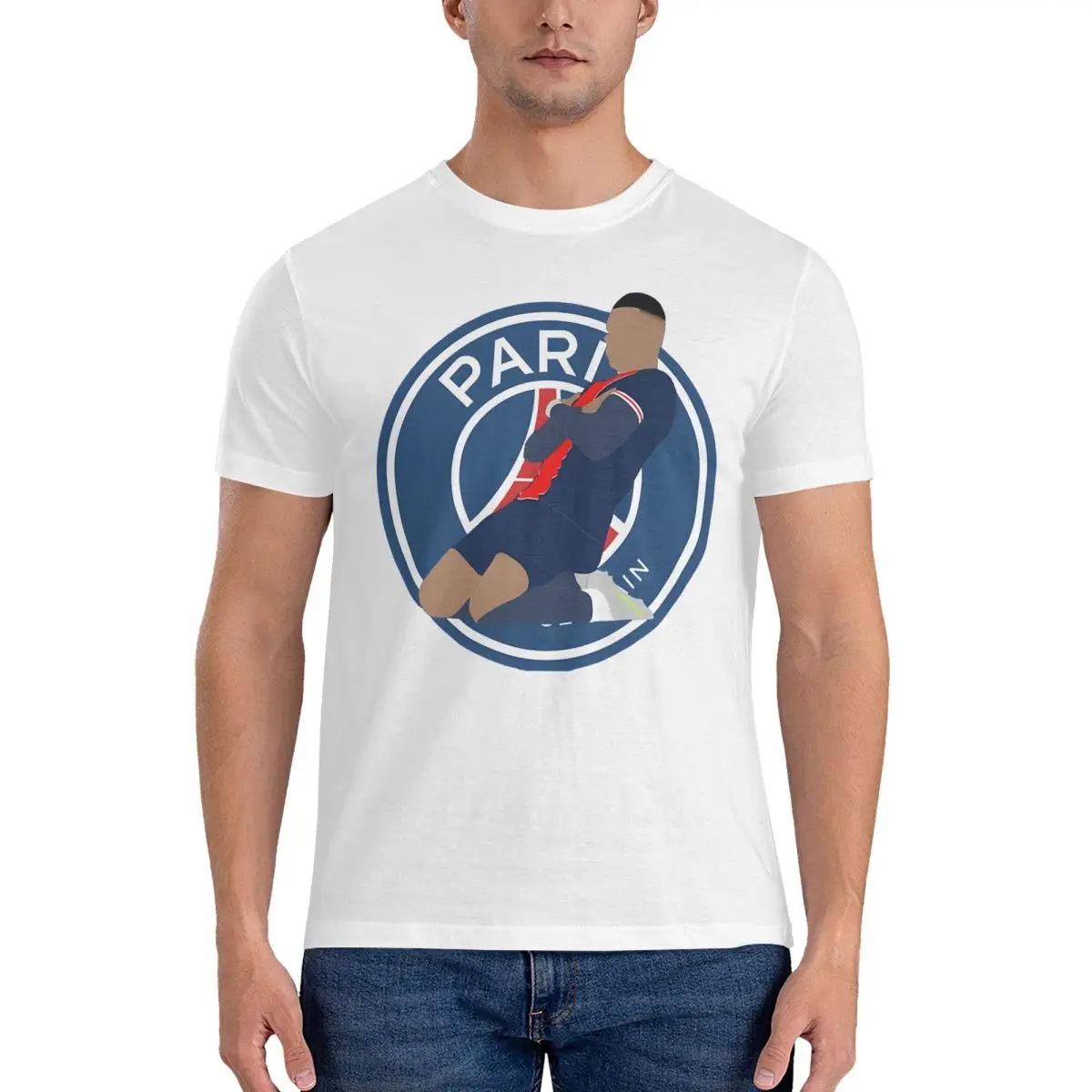 Мужские футболки Kylian художественные Париж футбол настенное искусство