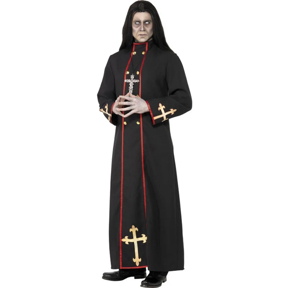

Renaissance The Demon Scary Priest Outfit Monk Wizard Priest Cosplay Party Halloween Purim Costume