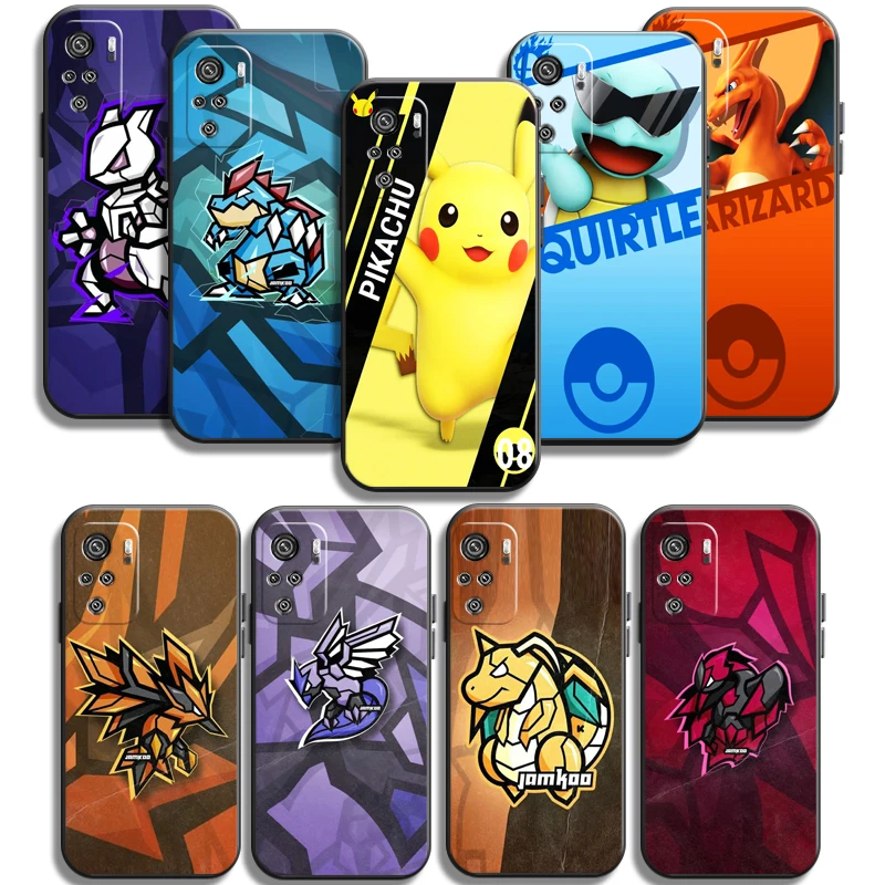 

Pokemon Pikachu Phone Cases For Xiaomi Redmi 10 Note 10 10 Pro 10S Redmi Note 10 5G Coque Soft TPU Back Cover Carcasa