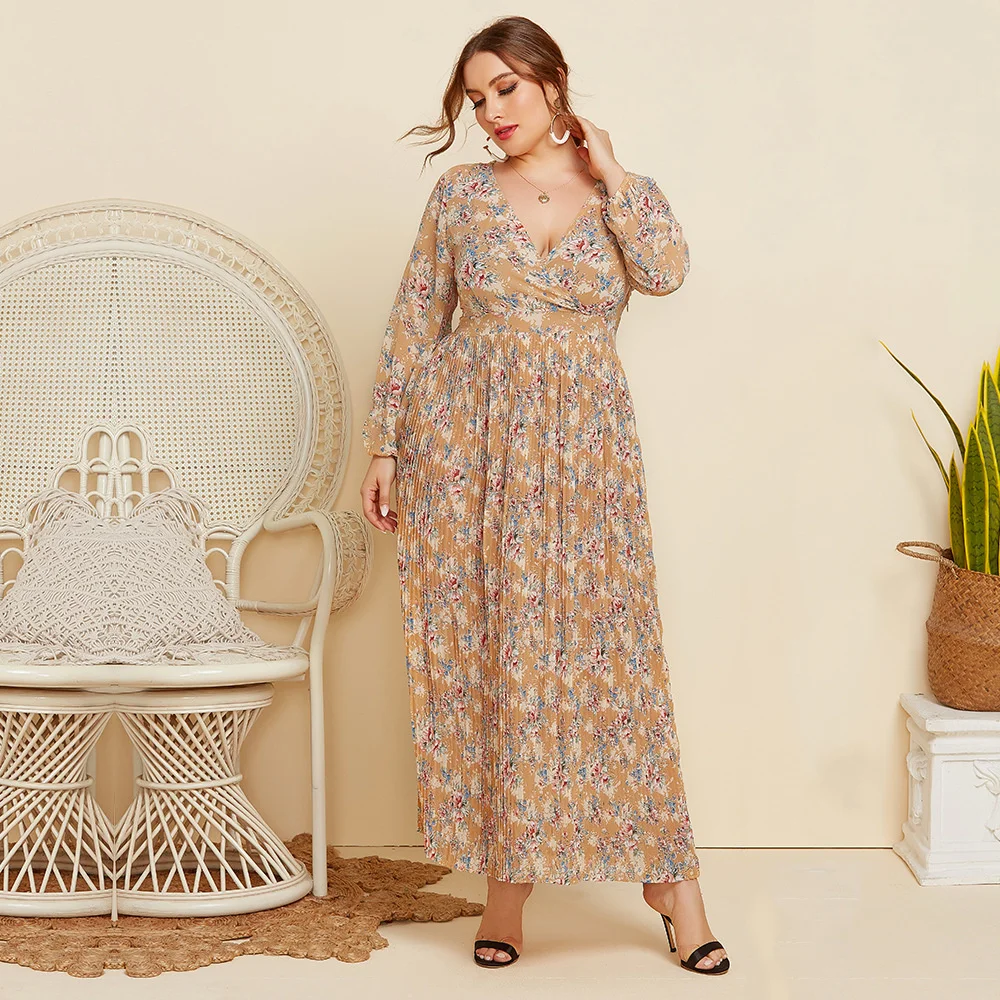 Plus Size 2023 Summer 2xl 3xl 4xl Women Chiffon Dress Floral Bodycon Long Maxi Dress Casual Boho Dresses Over 3xl 4xl 5xl 6xl